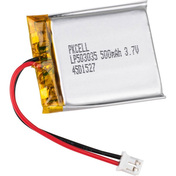 Main product image for PKCELL Flat 3.7V 500mAh Rechargeable Lithium Polymer 503035 Battery with Plug142-213